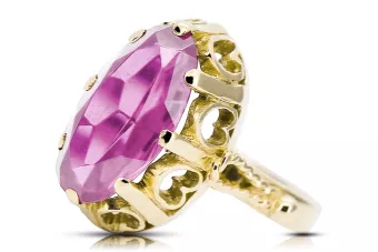 Ring Amethyst 14 Karat Gelbgold Vintage Stil vrc134y